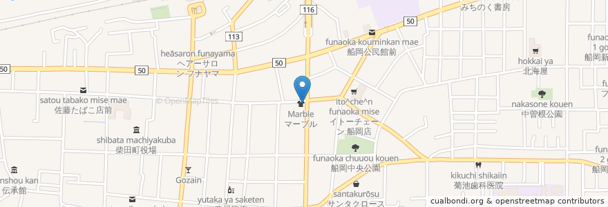 Mapa de ubicacion de クール en 日本, 宫城县, 柴田郡, 柴田町.