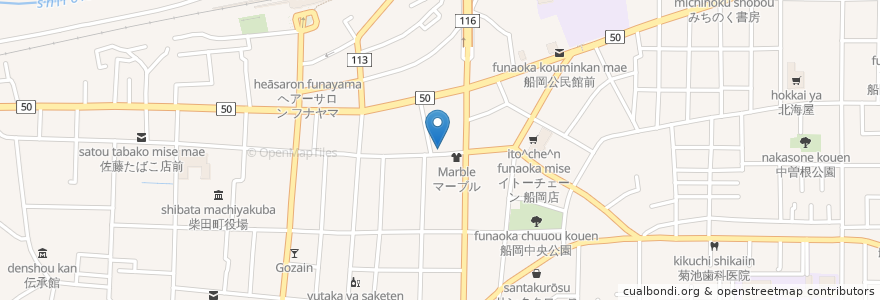 Mapa de ubicacion de 焼肉重慶 en Japão, 宮城県, 柴田郡, 柴田町.