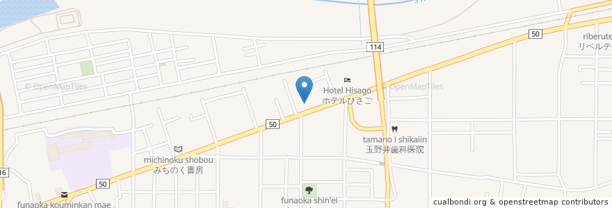 Mapa de ubicacion de 宅配寿司宝島 en Japan, 宮城県, 柴田郡, 柴田町.