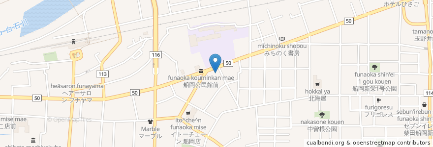 Mapa de ubicacion de コイン洗車場スーパーペガサス en Japão, 宮城県, 柴田郡, 柴田町.