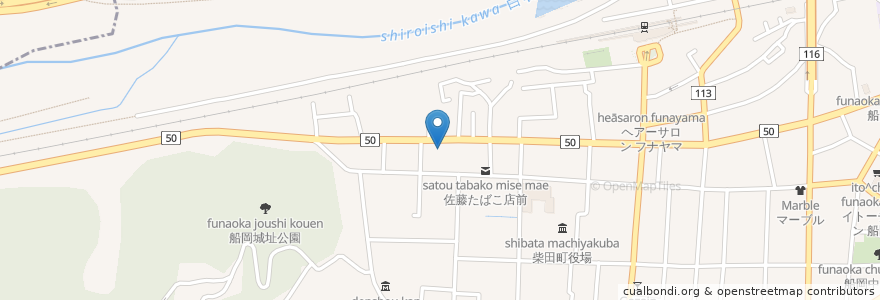 Mapa de ubicacion de 毛利産婦人科医院 en ژاپن, 宮城県, 柴田郡, 柴田町.