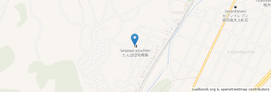 Mapa de ubicacion de たんぽぽ幼稚園 en Japão, 宮城県, 柴田郡, 柴田町.