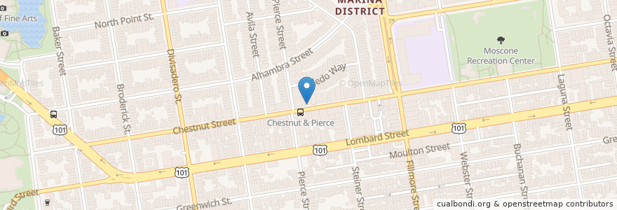 Mapa de ubicacion de Chase en アメリカ合衆国, カリフォルニア州, サンフランシスコ, San Francisco.
