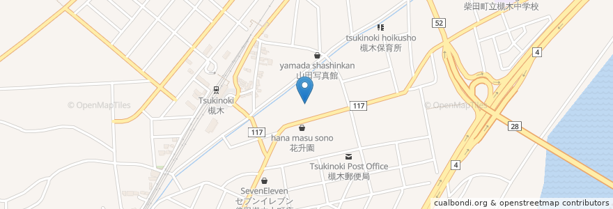 Mapa de ubicacion de おおぬま小児科 en 日本, 宮城県, 柴田郡, 柴田町.