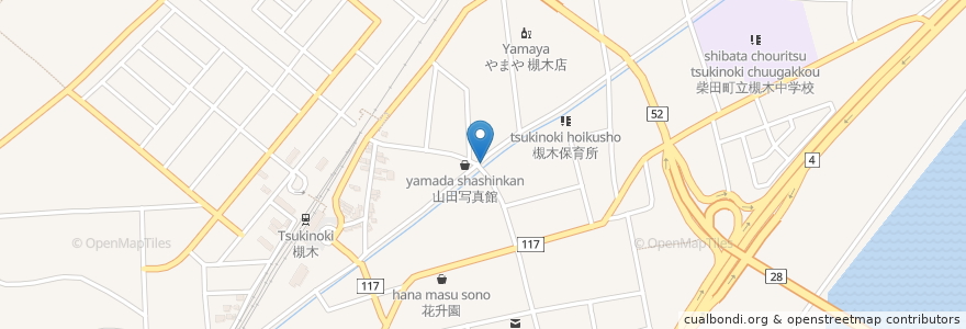 Mapa de ubicacion de 居酒屋笑楽 en Japan, Miyagi Prefecture, Shibata County, Shibara.