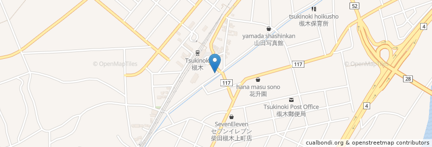 Mapa de ubicacion de せんだい屋 en Japão, 宮城県, 柴田郡, 柴田町.