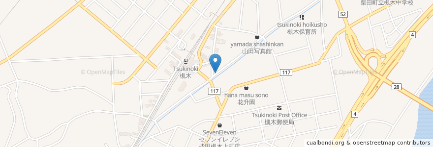 Mapa de ubicacion de 旬の味懐 en 日本, 宫城县, 柴田郡, 柴田町.