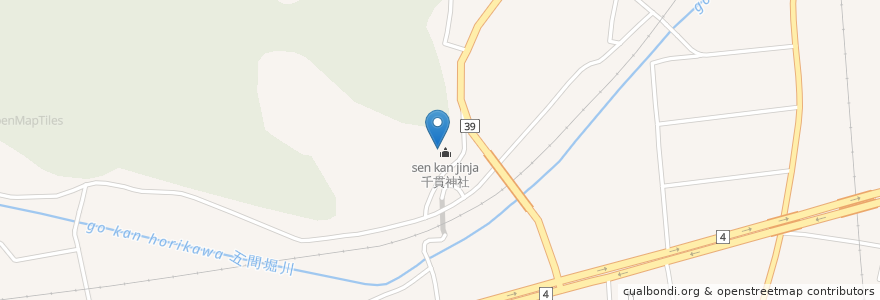 Mapa de ubicacion de 千貫神社 en Giappone, 宮城県, 岩沼市.