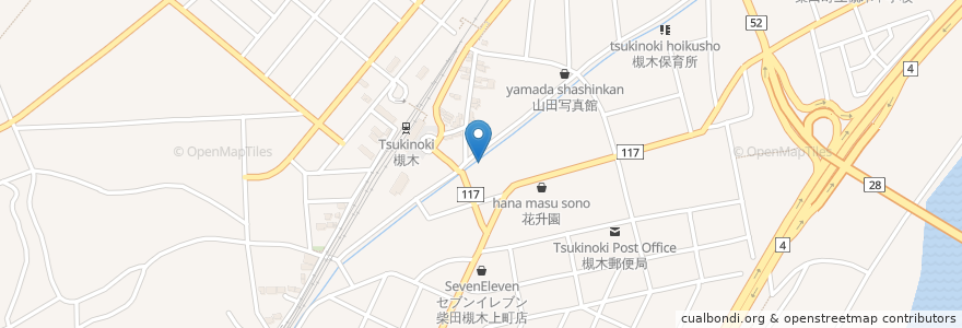 Mapa de ubicacion de スナック みつばち en 日本, 宮城県, 柴田郡, 柴田町.