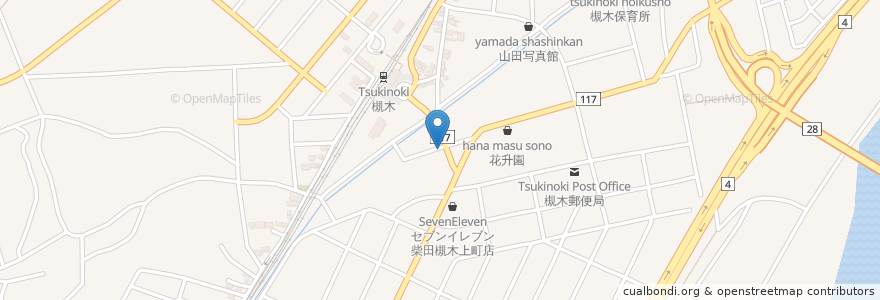 Mapa de ubicacion de 昭和シェル en 日本, 宫城县, 柴田郡, 柴田町.