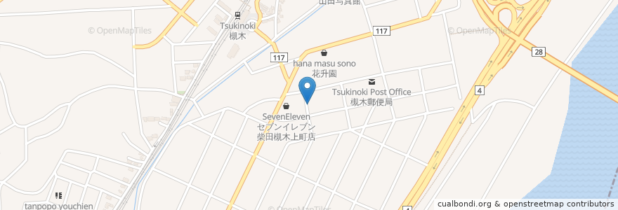 Mapa de ubicacion de かみまち薬局 en 일본, 미야기현, 柴田郡, 柴田町.