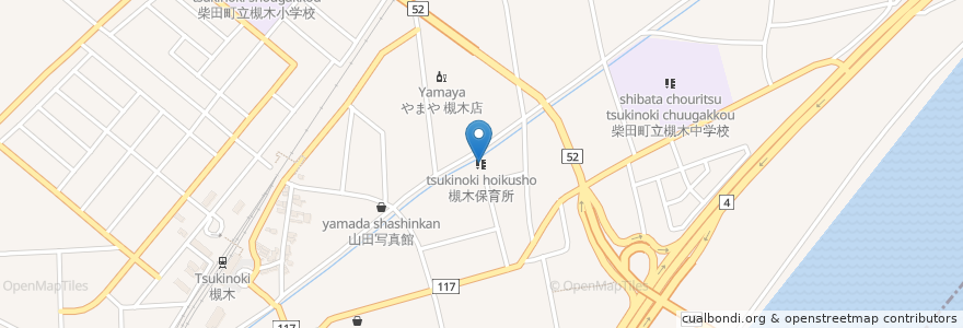 Mapa de ubicacion de 槻木保育所 en اليابان, 宮城県, 柴田郡, 柴田町.