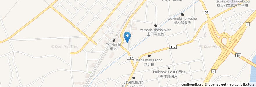 Mapa de ubicacion de まつや en 日本, 宮城県, 柴田郡, 柴田町.