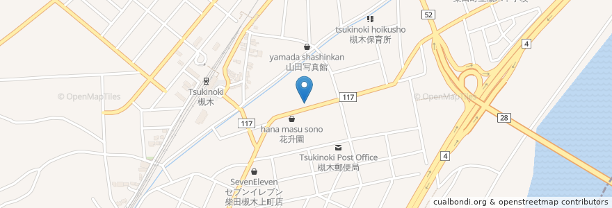 Mapa de ubicacion de こひつじ薬局 en Japão, 宮城県, 柴田郡, 柴田町.