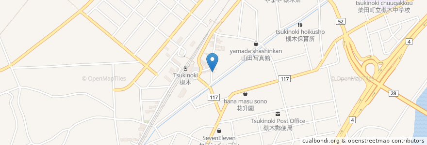 Mapa de ubicacion de お食事大むら en 日本, 宮城県, 柴田郡, 柴田町.