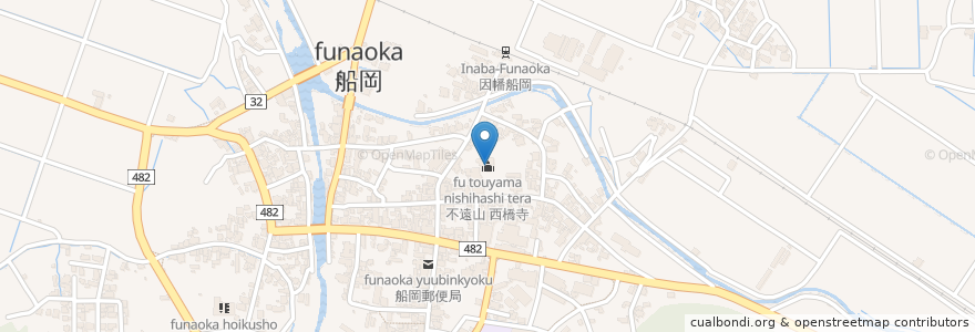 Mapa de ubicacion de 不遠山 西橋寺 en Japonya, 鳥取県, 八頭郡, 八頭町.
