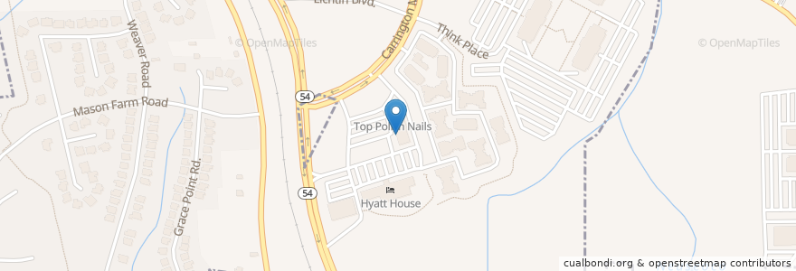 Mapa de ubicacion de The Brunch Box en Vereinigte Staaten Von Amerika, Nord-Carolina, Wake County, Morrisville.