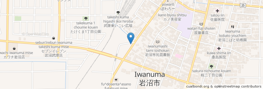 Mapa de ubicacion de 遠藤歯科 en Japón, Prefectura De Miyagi, 岩沼市.