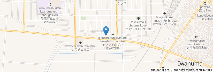 Mapa de ubicacion de おなかのクリニック en 日本, 宮城県, 岩沼市.