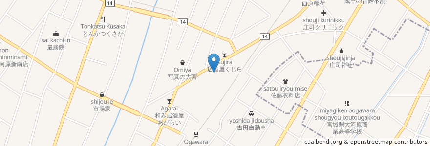 Mapa de ubicacion de 大ちゃん en 日本, 宮城県, 柴田郡, 大河原町.