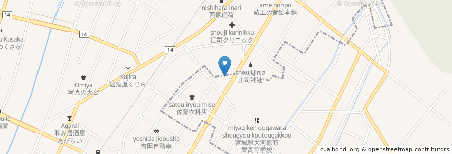 Mapa de ubicacion de エッソ en 日本, 宮城県, 柴田郡, 柴田町, 大河原町.