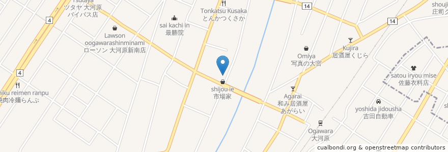 Mapa de ubicacion de 高橋歯科医院 en 日本, 宮城県, 柴田郡, 大河原町.