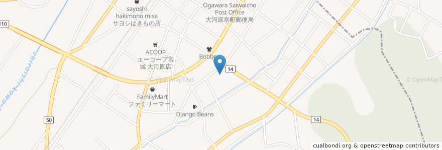 Mapa de ubicacion de さくら小児科医院 en Giappone, 宮城県, 柴田郡, 大河原町.