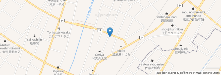 Mapa de ubicacion de うさぎ en Japão, 宮城県, 柴田郡, 大河原町.