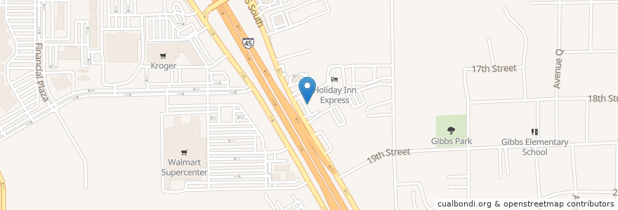 Mapa de ubicacion de Mama Juanita's Mexican Restaurant en Stati Uniti D'America, Texas, Walker County, Huntsville.