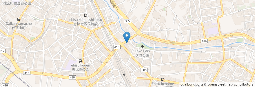 Mapa de ubicacion de Suzuran en Япония, Токио, Сибуя, Эбису.
