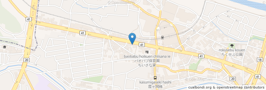 Mapa de ubicacion de こだま堂漢方薬局 en Giappone, Tokyo, 多摩市.