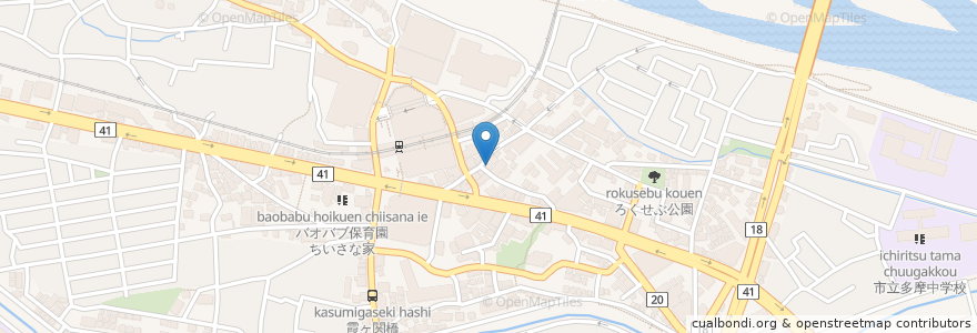 Mapa de ubicacion de やきとり山長 en ژاپن, 東京都, 多摩市.