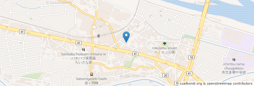 Mapa de ubicacion de たん焼かもん en Jepun, 東京都, 多摩市.