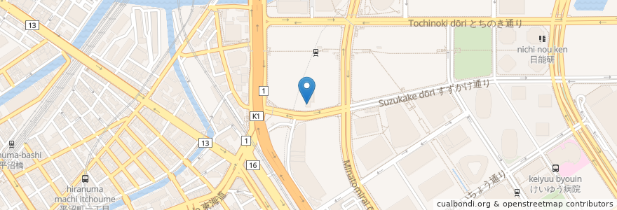 Mapa de ubicacion de 横浜歯科医療専門学校歯科クリニック en ژاپن, 神奈川県, 横浜市, 西区.