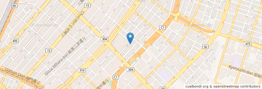 Mapa de ubicacion de 銀座区民館 en Japon, Tokyo, 中央区.