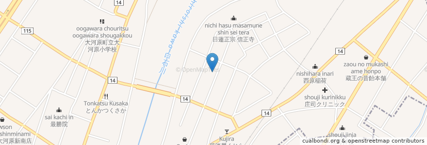 Mapa de ubicacion de スエヒロデンタルクリニック en Giappone, 宮城県, 柴田郡, 大河原町.