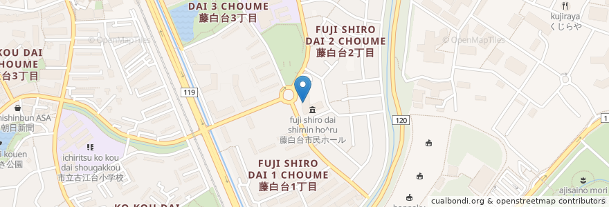 Mapa de ubicacion de 吹田藤白台郵便局 en Jepun, 大阪府, 吹田市.