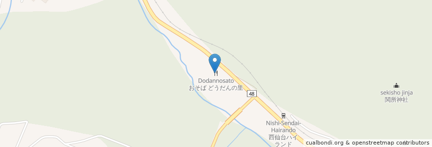Mapa de ubicacion de おそば どうだんの里 en 일본, 미야기현, 仙台市, 青葉区.