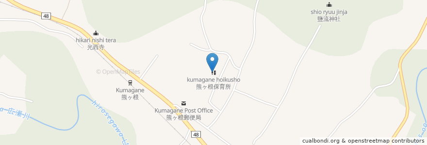 Mapa de ubicacion de 熊ヶ根保育所 en Japón, Prefectura De Miyagi, 仙台市, 青葉区.