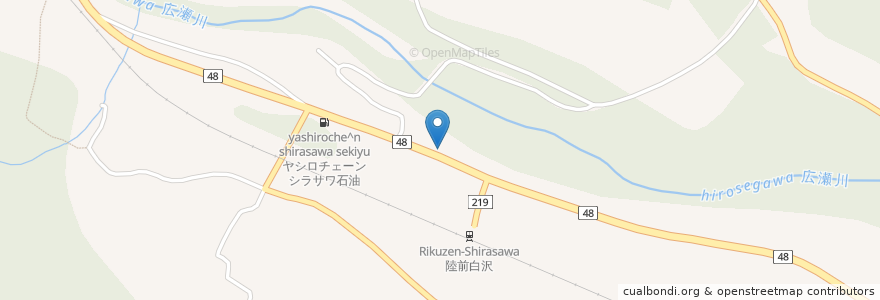 Mapa de ubicacion de Rikuzen Shirasawa Post Office en Japan, Miyagi Prefecture, Sendai, Aoba Ward.