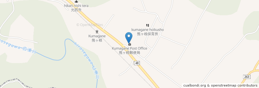 Mapa de ubicacion de 熊ヶ根郵便局 en ژاپن, 宮城県, 仙台市, 青葉区.