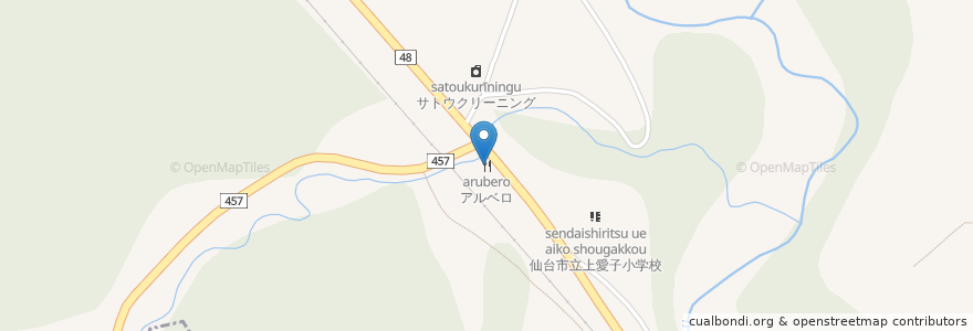Mapa de ubicacion de アルベロ en Japan, Präfektur Miyagi, 仙台市, 青葉区.