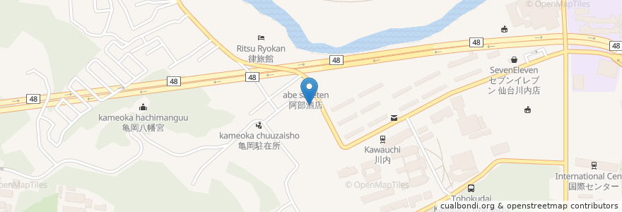 Mapa de ubicacion de ダルマ薬局 en Giappone, 宮城県, 仙台市, 青葉区.