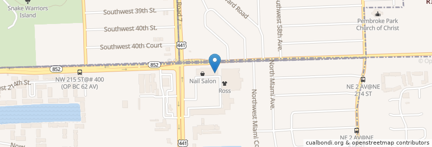 Mapa de ubicacion de Subway en United States, Florida, Broward County, Miami Gardens.