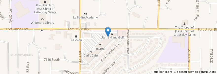 Mapa de ubicacion de The Huddle Sports Bar and Grill en Amerika Syarikat, Utah, Salt Lake County, Cottonwood Heights.