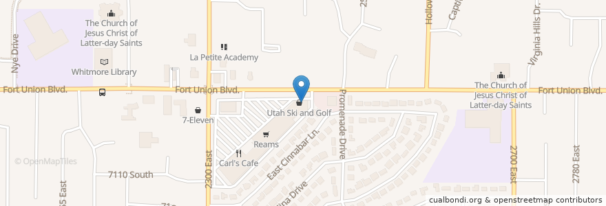 Mapa de ubicacion de Sushi Yah en 미국, 유타 주, Salt Lake County, Cottonwood Heights.