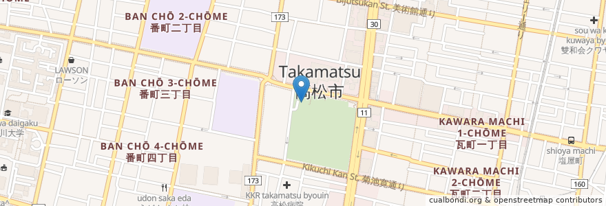 Mapa de ubicacion de アイパル香川 en Japonya, 香川県, 高松市.