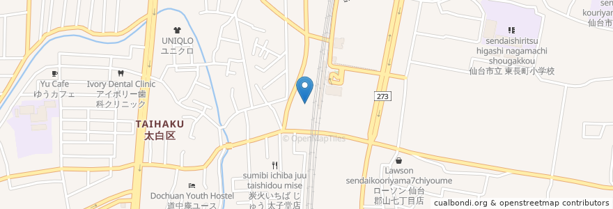 Mapa de ubicacion de 太子堂すいせん保育所 en Japonya, 宮城県, 仙台市, 太白区.