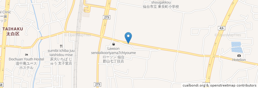 Mapa de ubicacion de もりちゃん en Japan, Miyagi Prefecture, Sendai, Taihaku Ward.