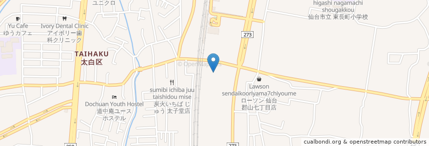 Mapa de ubicacion de スシロー あすと長町店 en 日本, 宮城県, 仙台市, 太白区.